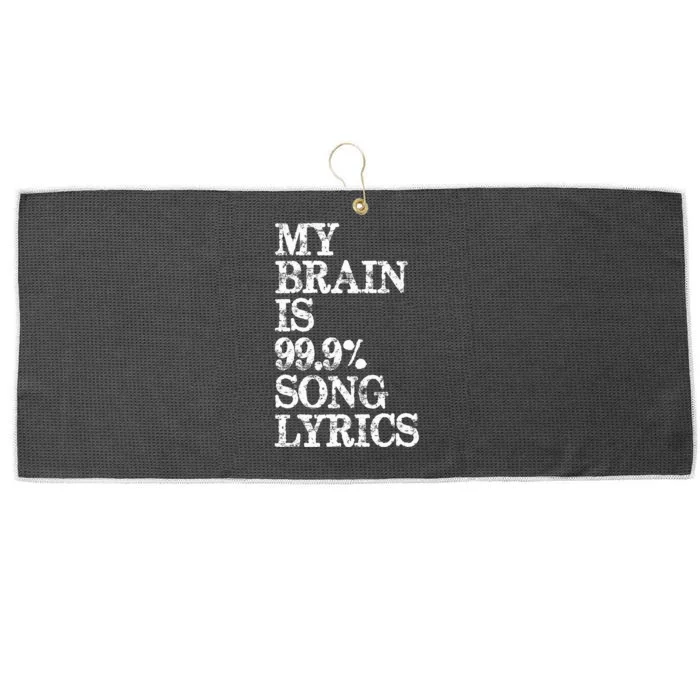 Music Lover Gifts My Brain Is 99 Song Lyrics Funny & Cool Large Microfiber Waffle Golf Towel