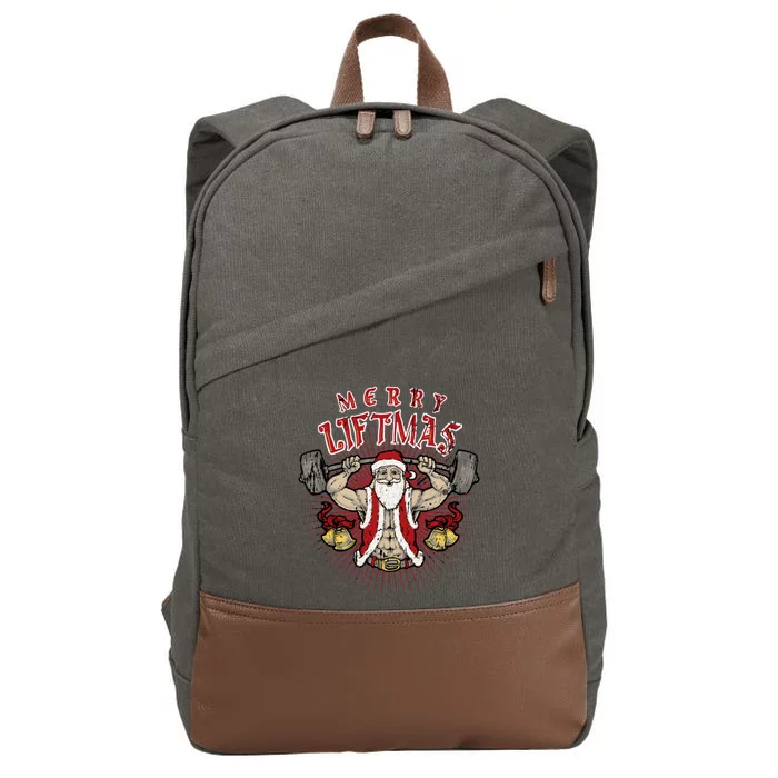 Merry Liftmas Gift Cotton Canvas Backpack