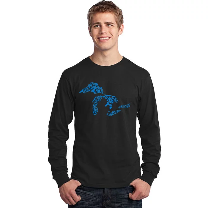 Michigan Love Great Lakes Tall Long Sleeve T-Shirt