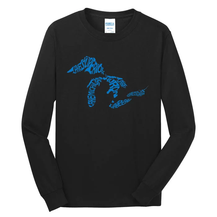 Michigan Love Great Lakes Tall Long Sleeve T-Shirt