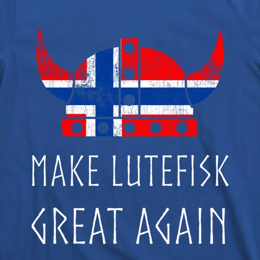 Make Lutefisk Great Again Viking Norwegian Flag Funny Cute Gift T-Shirt