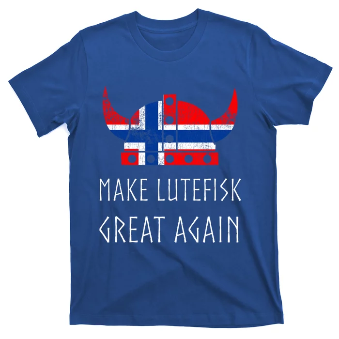 Make Lutefisk Great Again Viking Norwegian Flag Funny Cute Gift T-Shirt