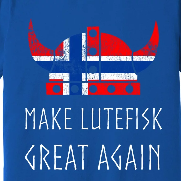 Make Lutefisk Great Again Viking Norwegian Flag Funny Cute Gift Premium T-Shirt