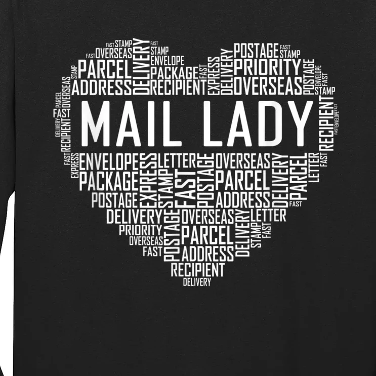 Mail Lady Heart Postal Office Worker Woman Long Sleeve Shirt