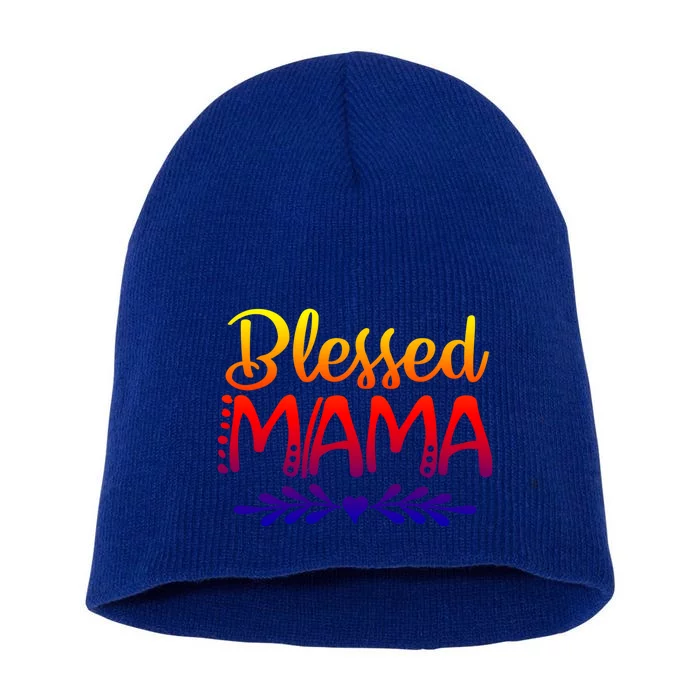 Mom Life Heart Graphic Blessed Mama Great Gift Short Acrylic Beanie