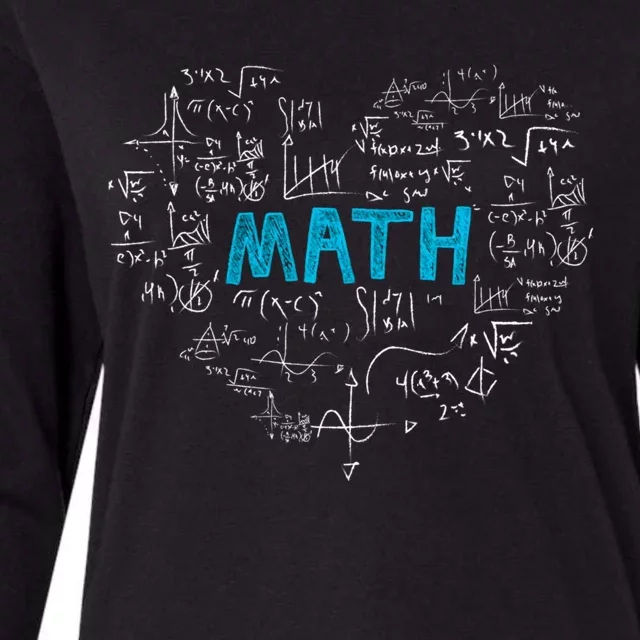 Math Lover Heart Mathematics Geek Gift Teacher Womens Cotton Relaxed Long Sleeve T-Shirt