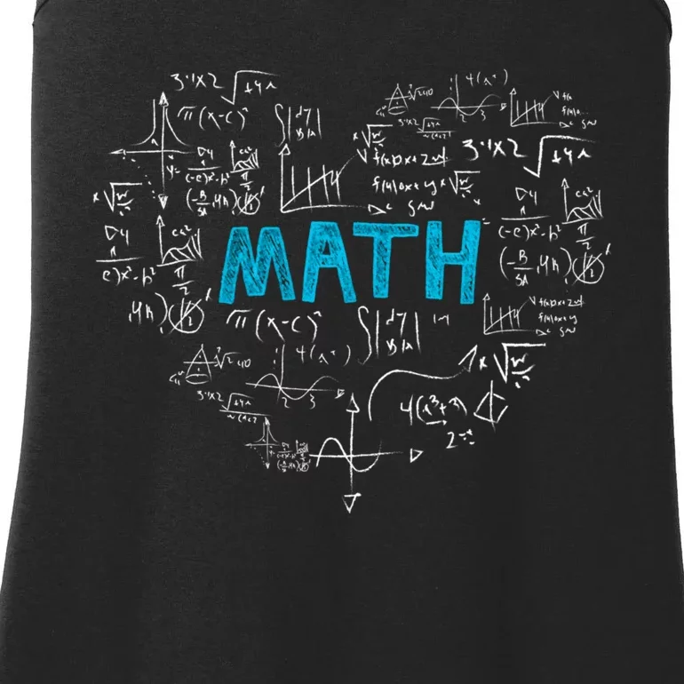 Math Lover Heart Mathematics Geek Gift Teacher Ladies Essential Tank