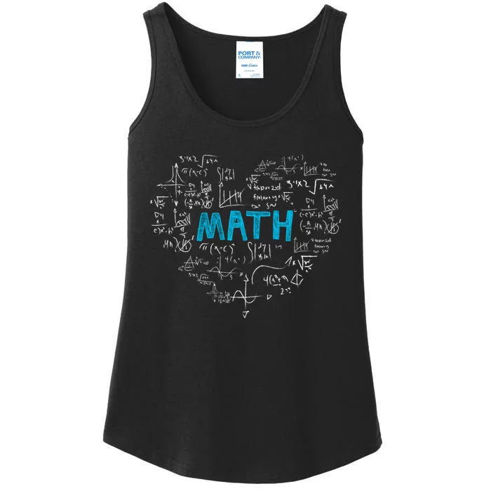 Math Lover Heart Mathematics Geek Gift Teacher Ladies Essential Tank