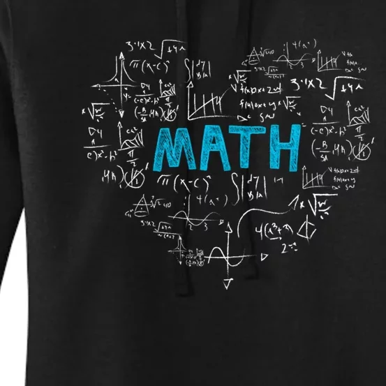 Math Lover Heart Mathematics Geek Gift Teacher Women's Pullover Hoodie