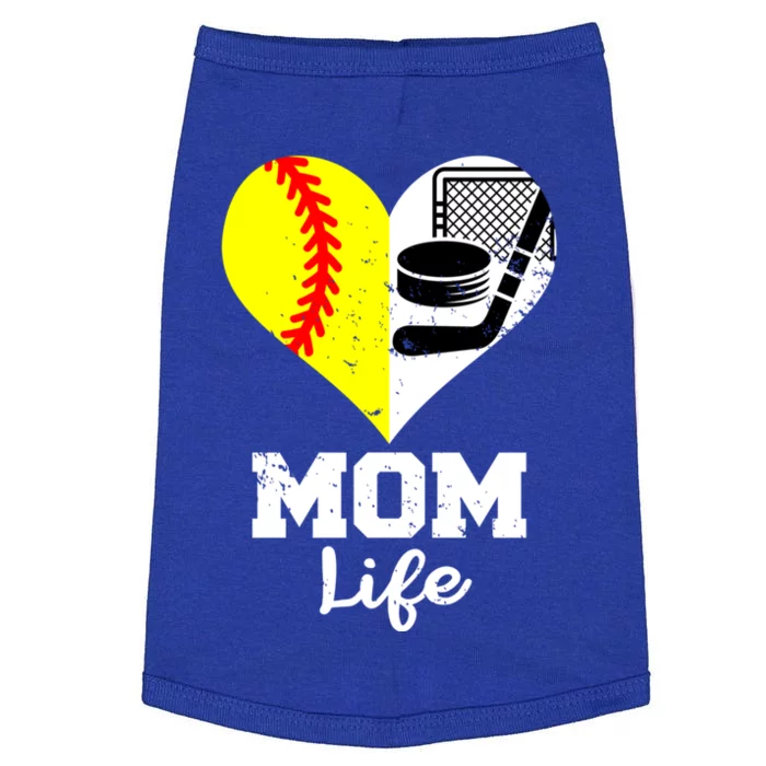 Mom Life Heart Funny Softball Hockey Mom Cute Gift Doggie Tank