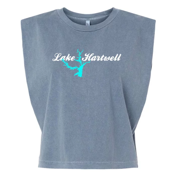 Minimalist Lake Hartwell Georgia South Carolina Garment-Dyed Women's Muscle Tee