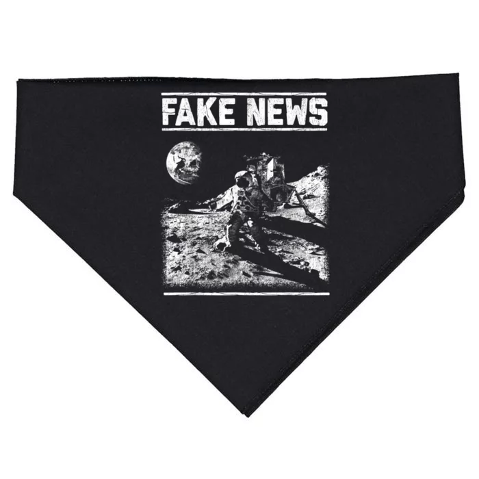 Moon Landing Hoax Apollo 11 1969 Conspiracy Theory Fake News USA-Made Doggie Bandana