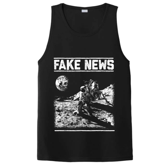 Moon Landing Hoax Apollo 11 1969 Conspiracy Theory Fake News Performance Tank