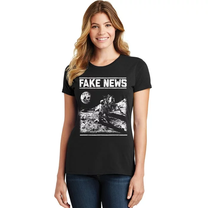 Moon Landing Hoax Apollo 11 1969 Conspiracy Theory Fake News Women's T-Shirt