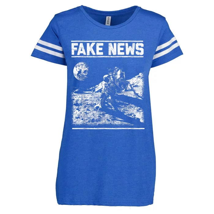 Moon Landing Hoax Apollo 11 1969 Conspiracy Theory Fake News Enza Ladies Jersey Football T-Shirt