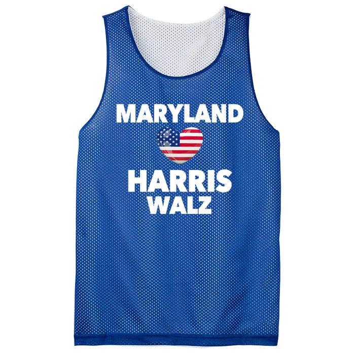 Maryland Loves Harris Walz America Usa Election Democrat Great Gift Mesh Reversible Basketball Jersey Tank