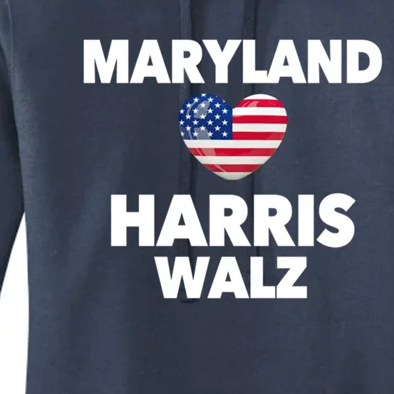 Maryland Loves Harris Walz America Usa Election Democrat Great Gift Women's Pullover Hoodie