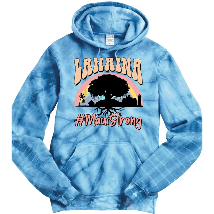 Maui Lahaina Hawaii Banyan Tree Strong Tie Dye Hoodie