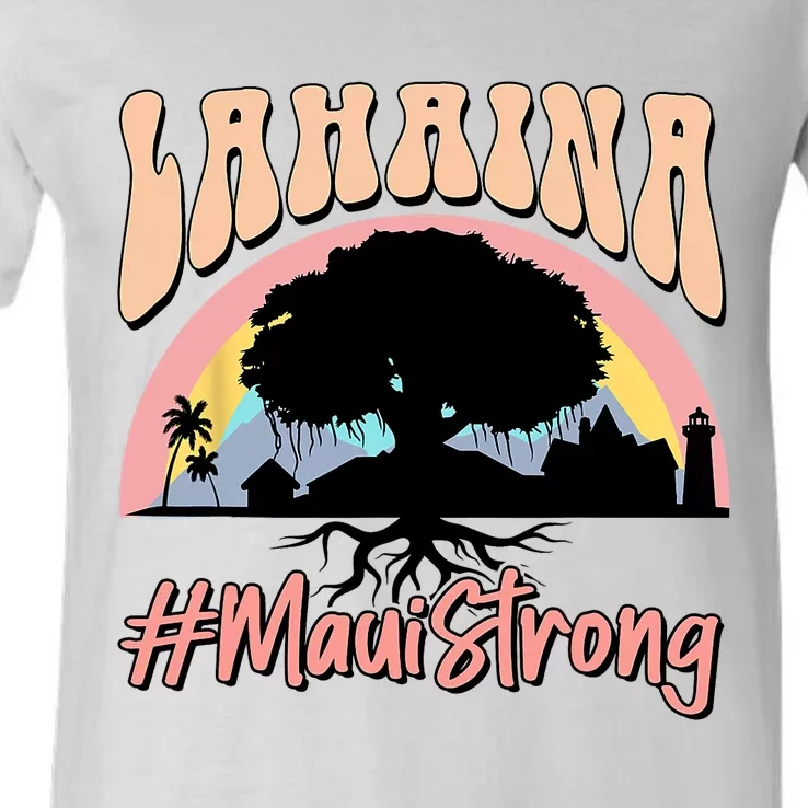 Maui Lahaina Hawaii Banyan Tree Strong V-Neck T-Shirt