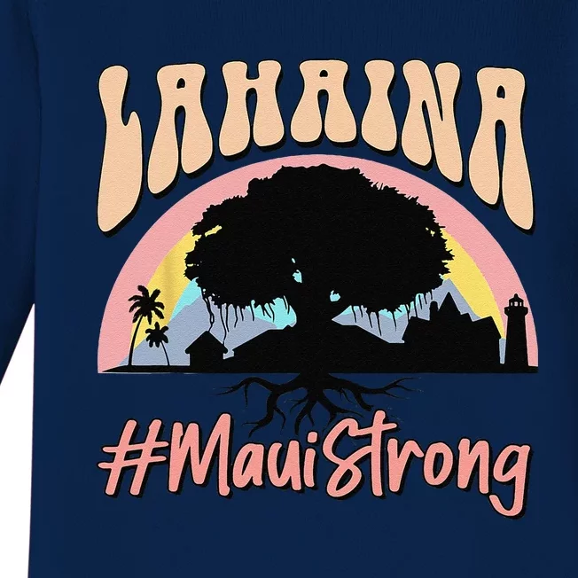 Maui Lahaina Hawaii Banyan Tree Strong Baby Long Sleeve Bodysuit