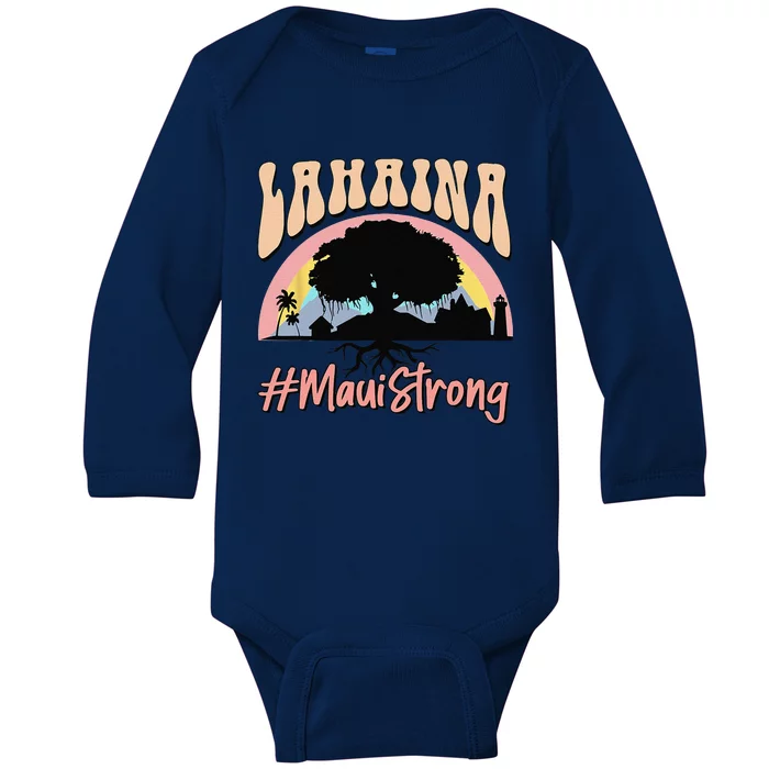 Maui Lahaina Hawaii Banyan Tree Strong Baby Long Sleeve Bodysuit