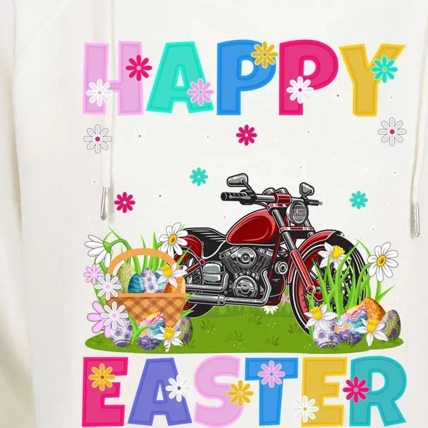 Motorcycle Lover Happy Easter Funny Motorcycle Easter Sunday Gift Womens Funnel Neck Pullover Hood