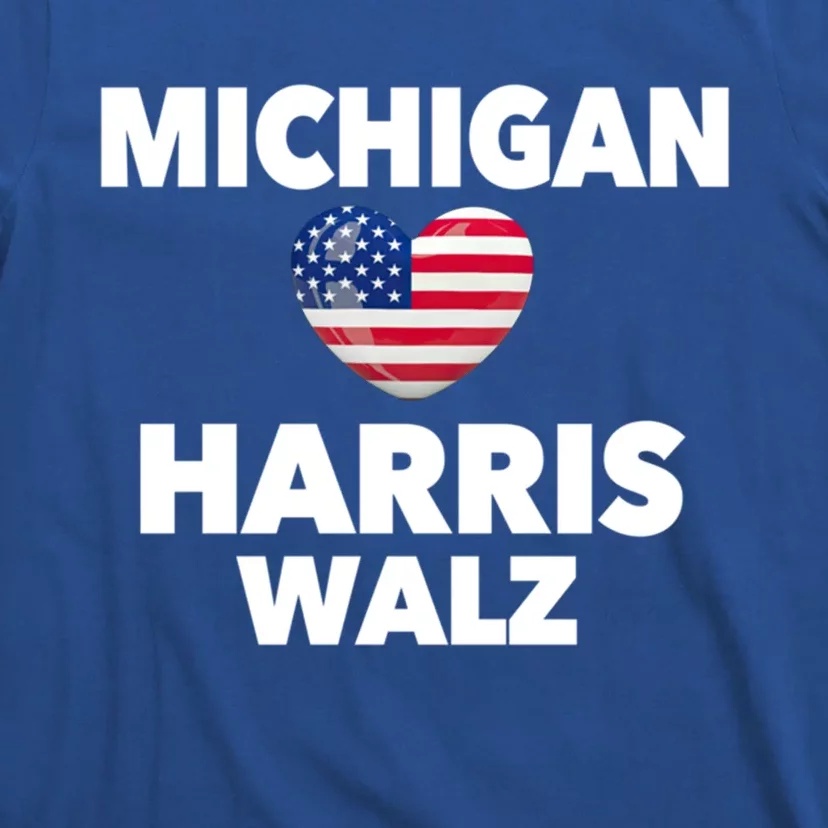 Michigan Loves Harris Walz America Usa Election Vote Funny Gift T-Shirt