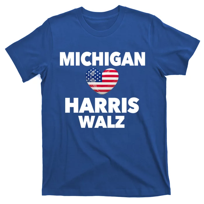 Michigan Loves Harris Walz America Usa Election Vote Funny Gift T-Shirt