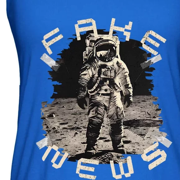 Moon Landing Hoax Apollo 11 Conspiracy Theory Fake News Ladies Essential Flowy Tank