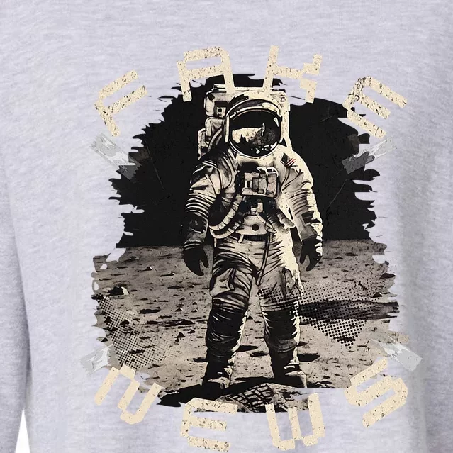 Moon Landing Hoax Apollo 11 Conspiracy Theory Fake News Cropped Pullover Crew