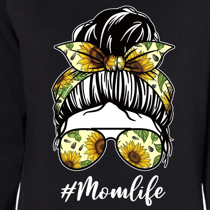 Mom Life Hair Bun Sunflower Cute Gift Womens California Wash Sweatshirt