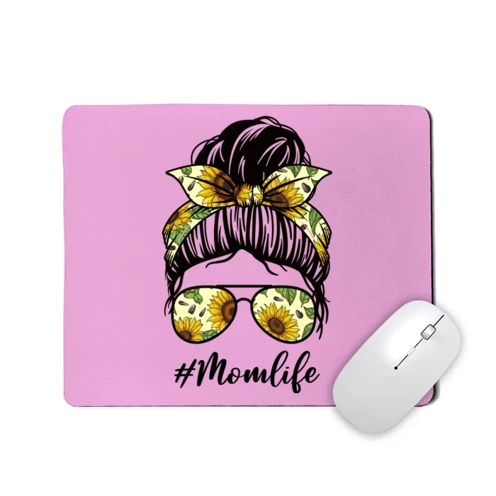 Mom Life Hair Bun Sunflower Cute Gift Mousepad