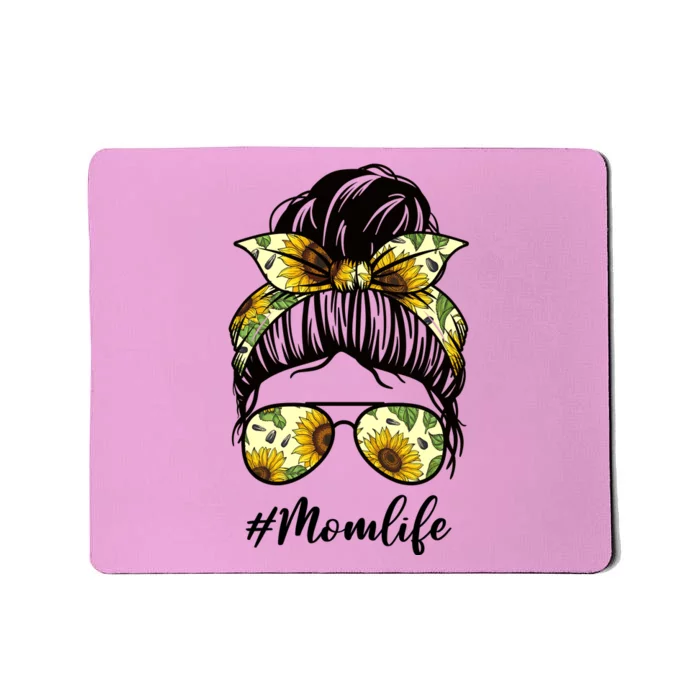 Mom Life Hair Bun Sunflower Cute Gift Mousepad