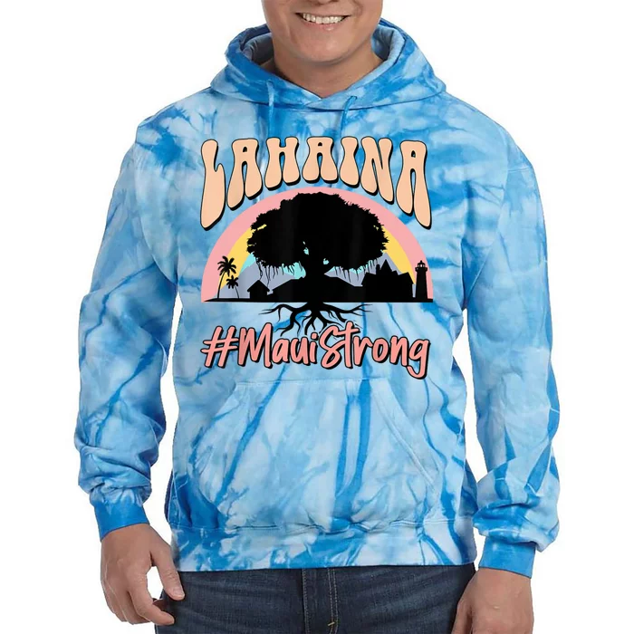 Maui Lahaina Hawaii Banyan Tree Strong Tie Dye Hoodie