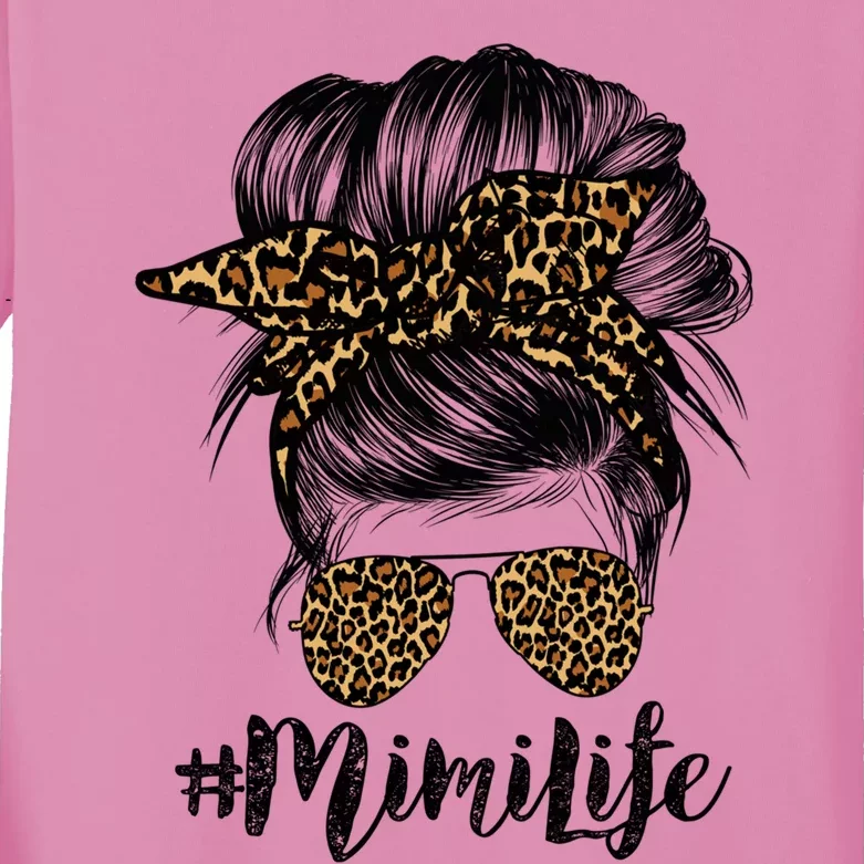 Mimi Life Hair Bandana Glasses Leopard Print Mothers Day Cute Gift Kids Long Sleeve Shirt