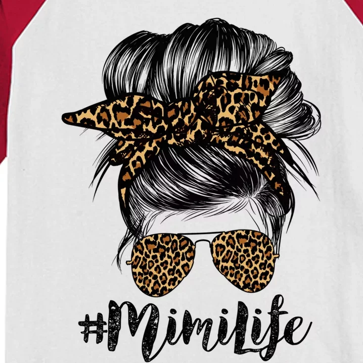 Mimi Life Hair Bandana Glasses Leopard Print Mothers Day Cute Gift Kids Colorblock Raglan Jersey