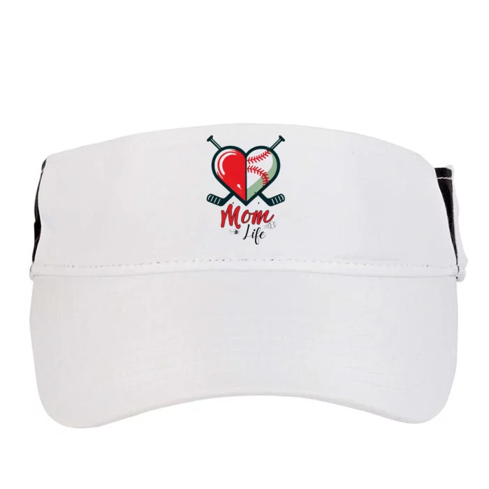 Mom Life Heart Funny Baseball Hockey Mom Mothers Day Adult Drive Performance Visor