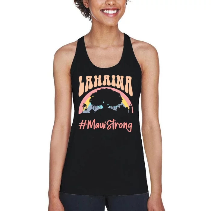 Maui Lahaina Hawaii Banyan Tree Strong Women's Racerback Tank