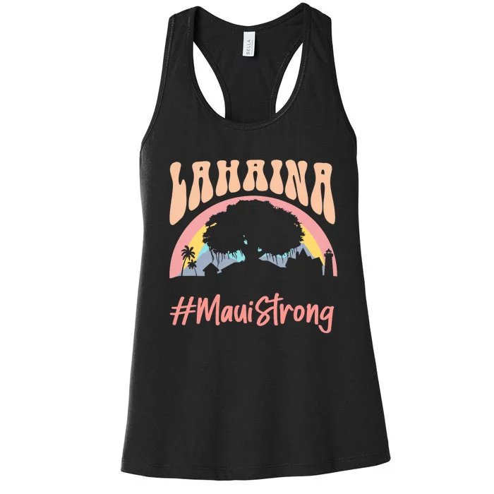 Maui Lahaina Hawaii Banyan Tree Strong Women's Racerback Tank