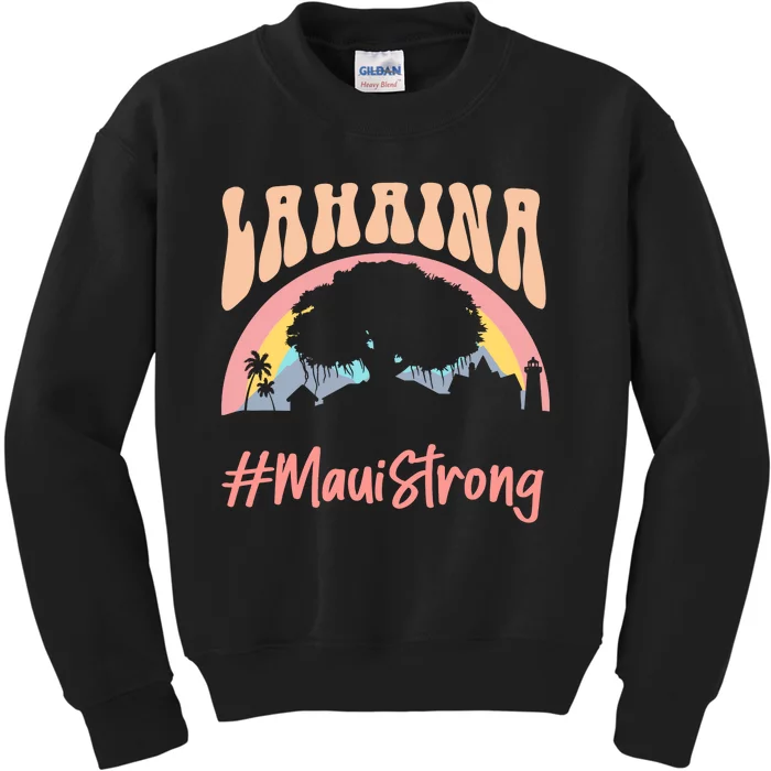 Maui Lahaina Hawaii Banyan Tree Strong Kids Sweatshirt