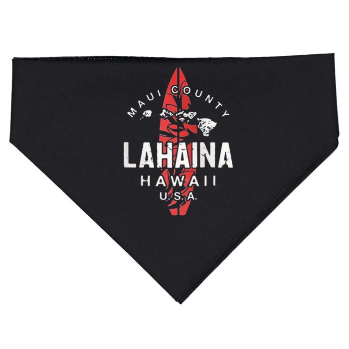 Maui Lahaina Hawaii Vintage Hawaiian Islands Surf USA-Made Doggie Bandana