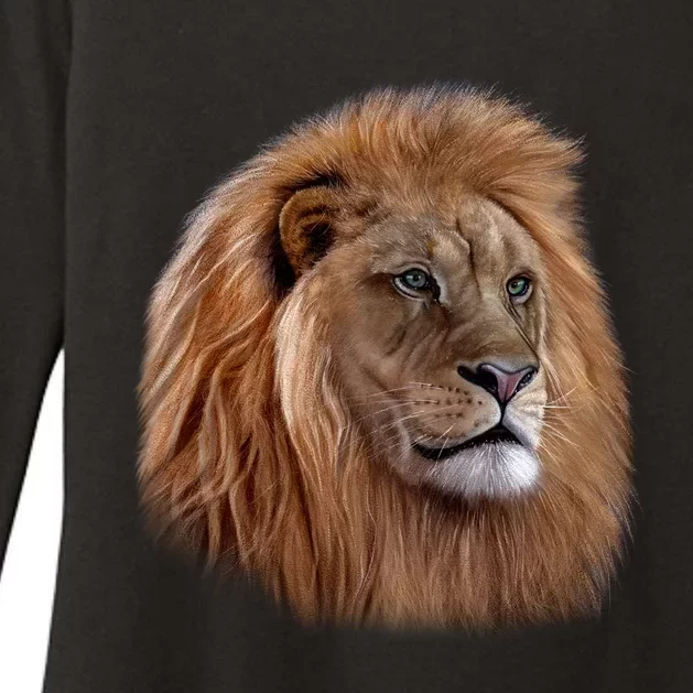 Majestic Lion Head Womens CVC Long Sleeve Shirt