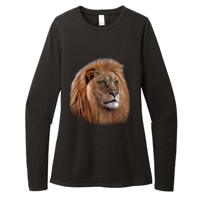 Majestic Lion Head Womens CVC Long Sleeve Shirt