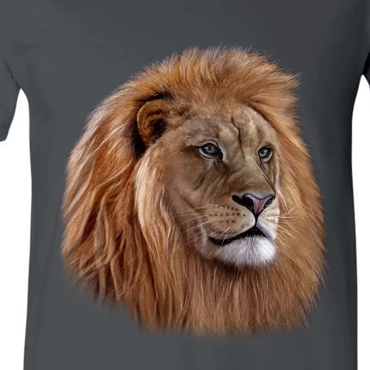 Majestic Lion Head V-Neck T-Shirt