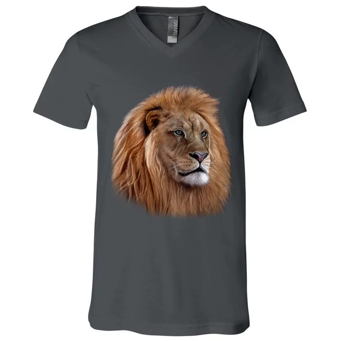 Majestic Lion Head V-Neck T-Shirt