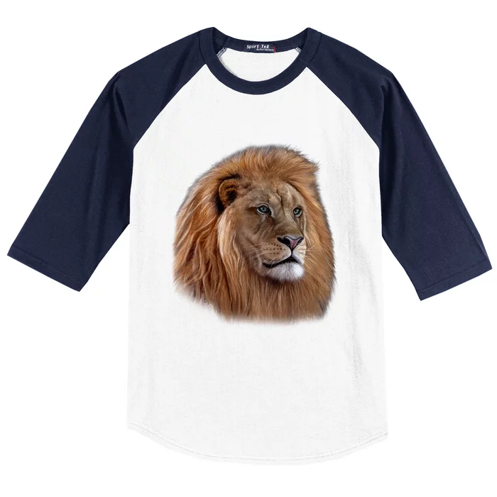 Majestic Lion Head Baseball Sleeve Shirt