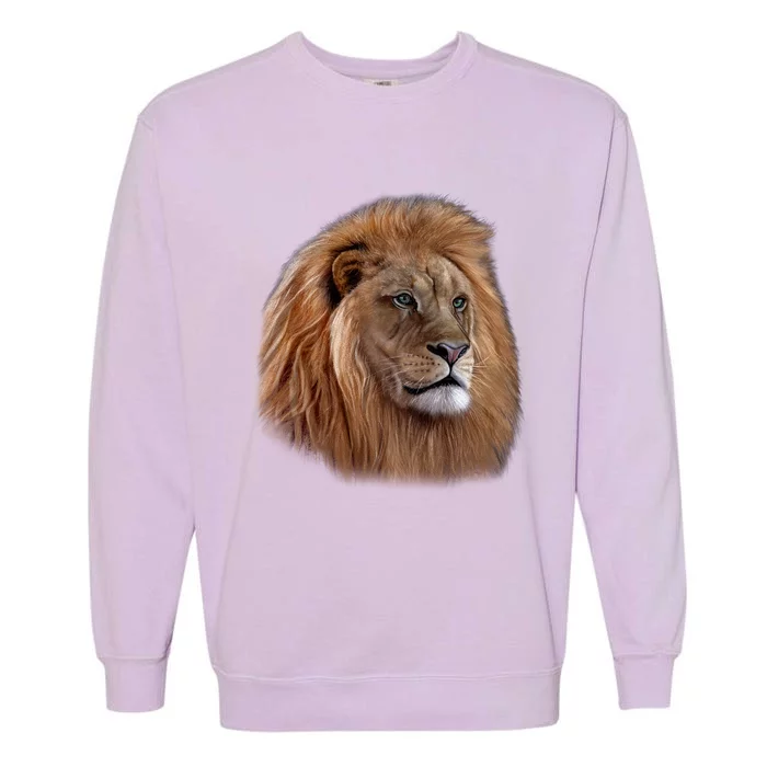 Majestic Lion Head Garment-Dyed Sweatshirt