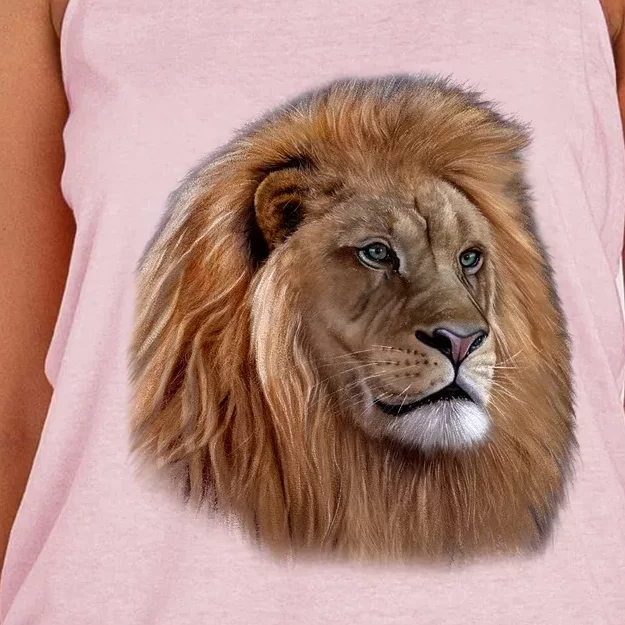 Majestic Lion Head Women's Knotted Racerback Tank