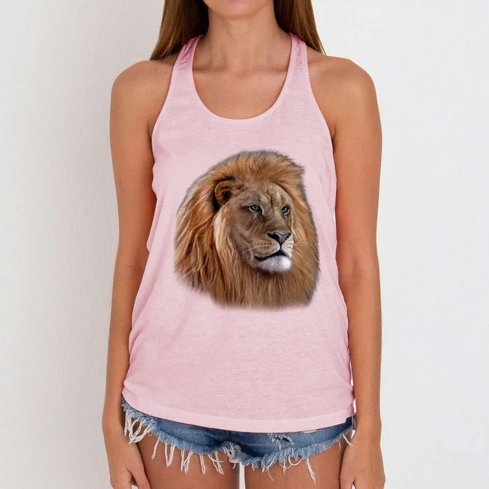 Majestic Lion Head Women's Knotted Racerback Tank