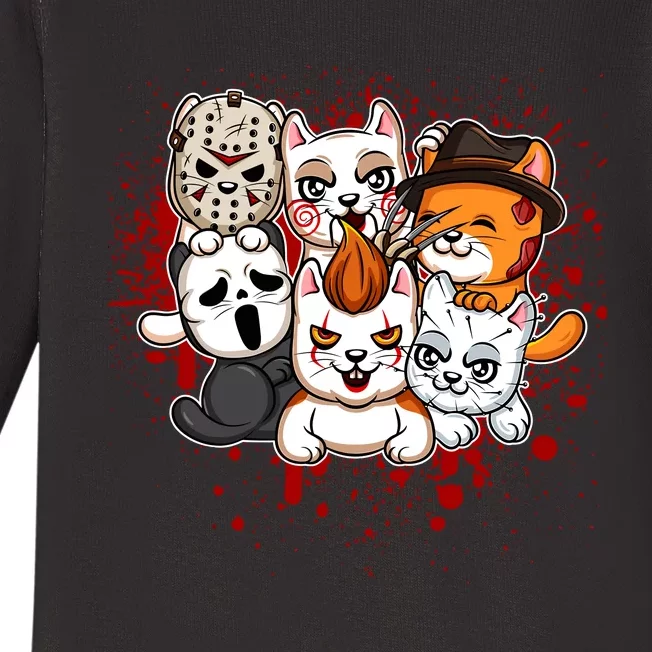 My Little Horror Crew Halloween Cats Baby Long Sleeve Bodysuit